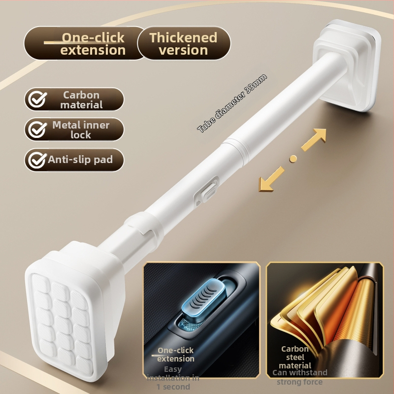 Teleskopiska drēbju žāvēšanas stienis, bez urbšanas, balkonam, oglekļa tērauds, mūsdienīgs minimālisma dizains