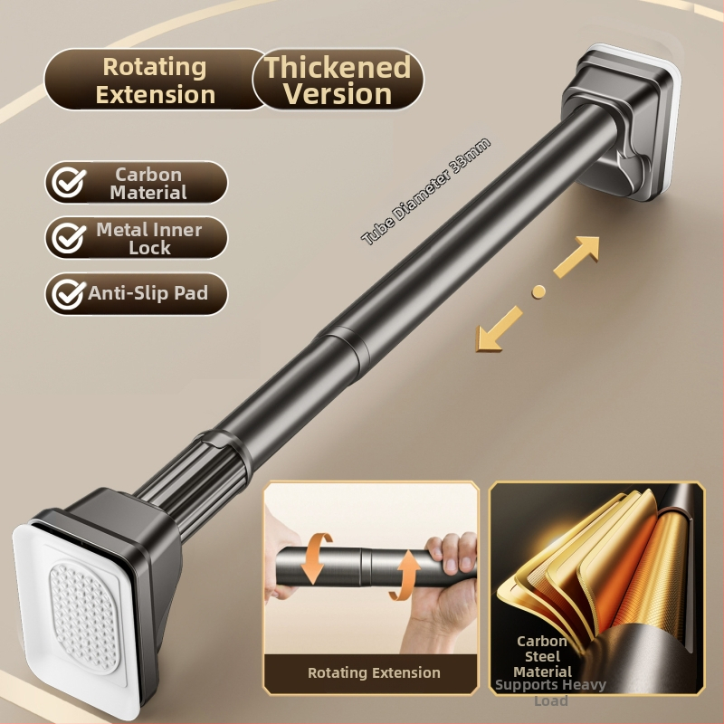 Teleskopiska drēbju žāvēšanas stienis, bez urbšanas, balkonam, oglekļa tērauds, mūsdienīgs minimālisma dizains