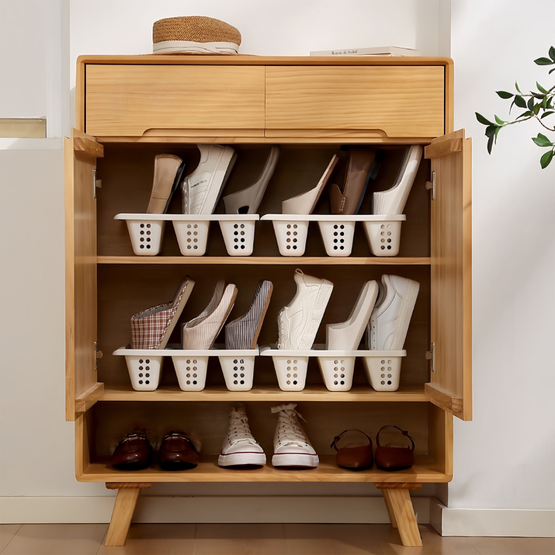 Műanyag cipő tároló doboz, fiókos, szerelés nélkül, minimalist stílusú, egy szintes kialakítás
