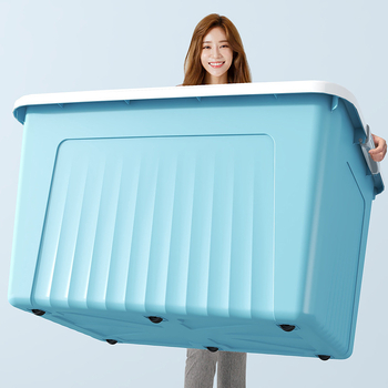 Plastist hoiukarp, mudel 8929, polüpropüleen, maht 40–50 l, klõpsuga kaas, ratastega kaasaskantav.