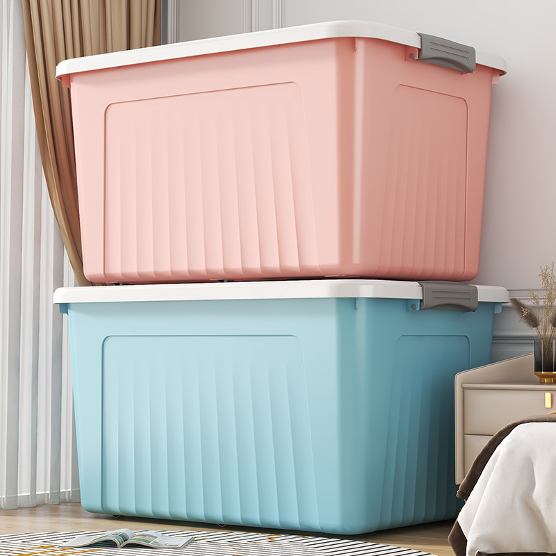 Plastist hoiukarp, mudel 8929, polüpropüleen, maht 40–50 l, klõpsuga kaas, ratastega kaasaskantav.