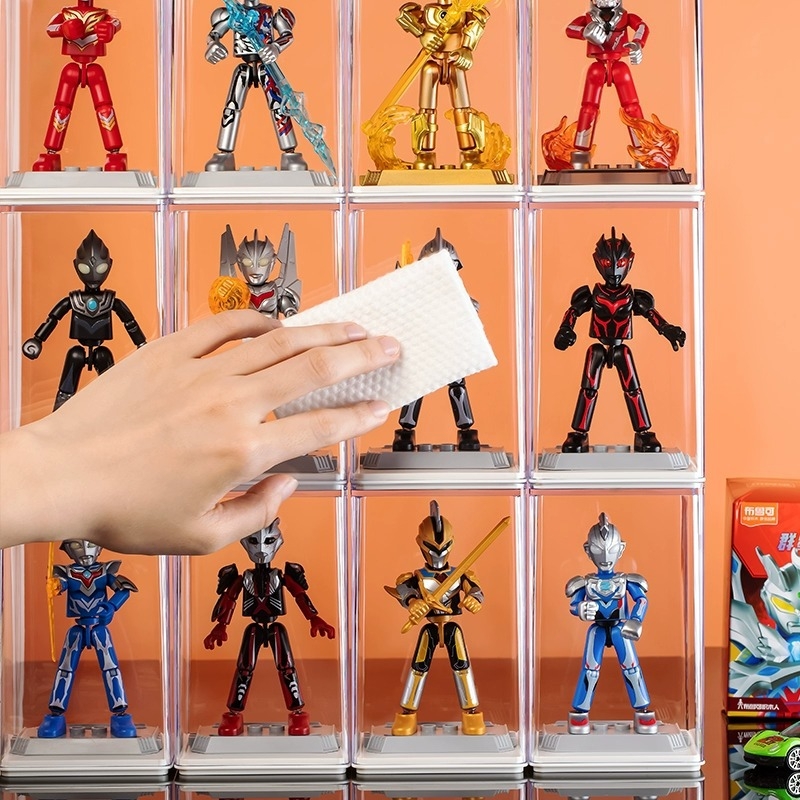 Beichuan Ultraman kutija za pohranu figurica – prozirna stolna vitrina za prikaz, 1 L kapaciteta, plast, otporna na prašinu, pogodna za dnevni boravak, spavaću sobu i ured