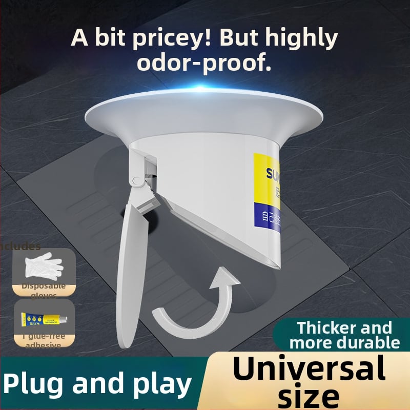 Dispozitiv de deodorare pentru toaletă tip squat | ABS plastic, brand Rhino, fără rezervor de apă, personalizabil după desen, stil modern minimalist