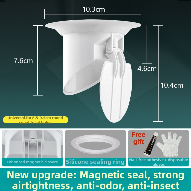 Dispozitiv de deodorare pentru toaletă tip squat | ABS plastic, brand Rhino, fără rezervor de apă, personalizabil după desen, stil modern minimalist