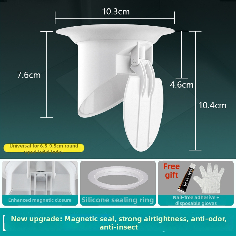 Dispozitiv de deodorare pentru toaletă tip squat | ABS plastic, brand Rhino, fără rezervor de apă, personalizabil după desen, stil modern minimalist