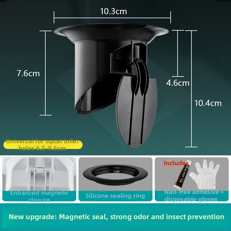 Dispozitiv de deodorare pentru toaletă tip squat | ABS plastic, brand Rhino, fără rezervor de apă, personalizabil după desen, stil modern minimalist