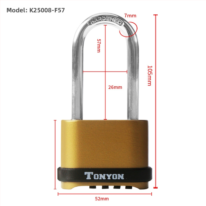 4-ratų kombinuotas užraktas studentų bendrabutyje ir lauko naudojimui – varinis korpusas, modelis K25008