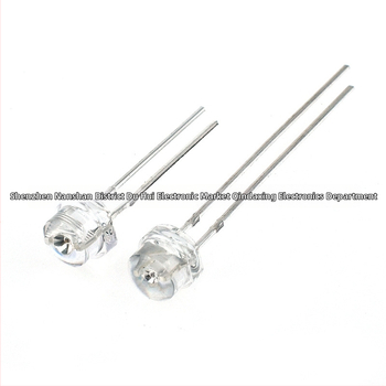 F5 LED diodai su šiaudine skrybėle, 3.0–3.2V, 20 mA, 0.1W, CRI 70–80, šviesos spindulio kampas 45°