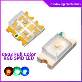 1615 RGB LED karoliukai, 2.8–3.0 V, 20 mA, 0.06 W, CRI > 90, šviesos spindulio kampas 120°