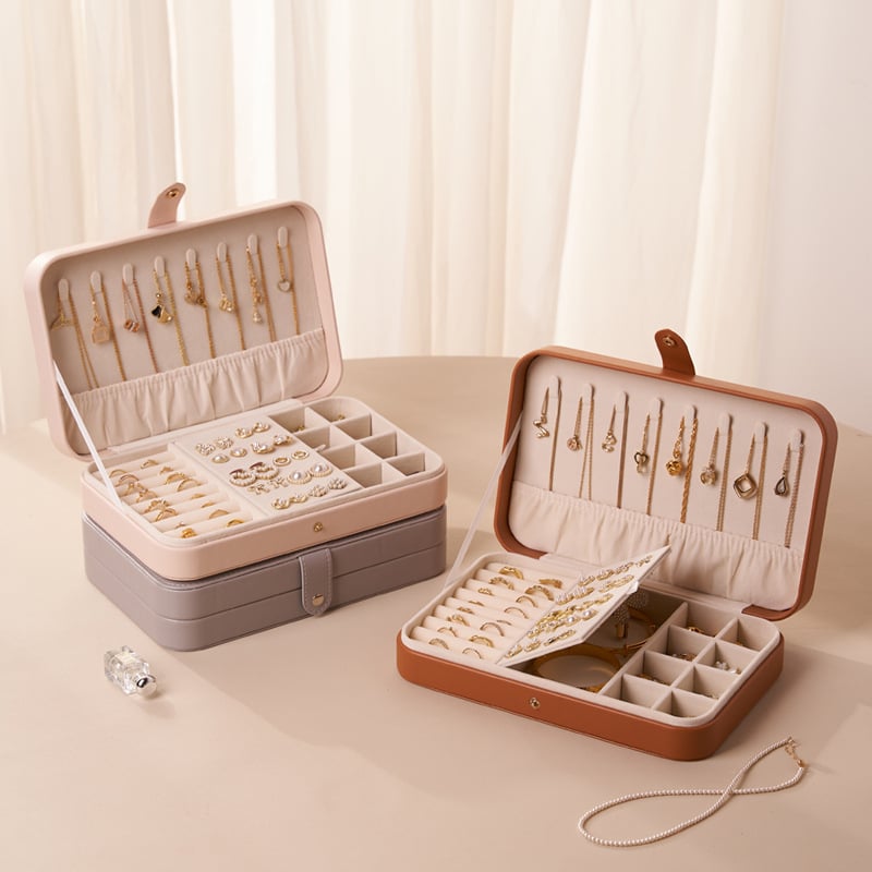 Cutie de bijuterii din piele, carcasă rigidă, stil casual, design simplu, model Msy2025-0928