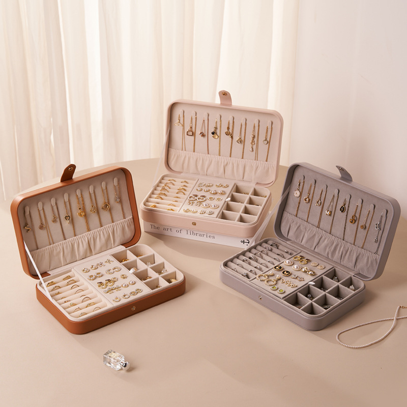 Cutie de bijuterii din piele, carcasă rigidă, stil casual, design simplu, model Msy2025-0928