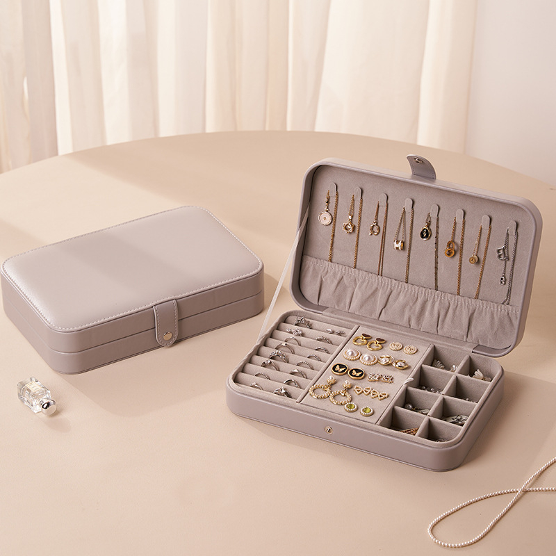 Cutie de bijuterii din piele, carcasă rigidă, stil casual, design simplu, model Msy2025-0928