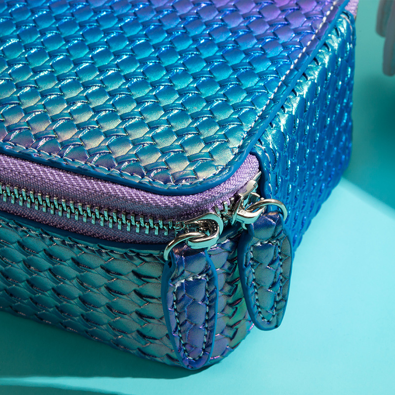 Geantă din piele PU pentru bijuterii, cu fermoar și compartimente, stil clutch, personalizabilă