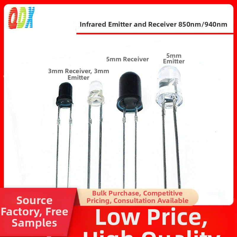 Infrasarkanais LED 940nm/850nm, 20 mA, 1.4–1.6 V, 0.06 W, 45° staru leņķis