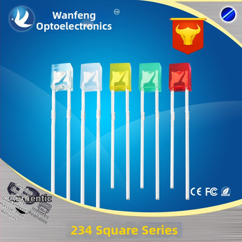 Kvadratiniai LED indikatoriai granulės – Sanan čipas, 1.8–3.4 V, 20 mA, 0.06 W, šviesos srautas 3.5–4.3 lm