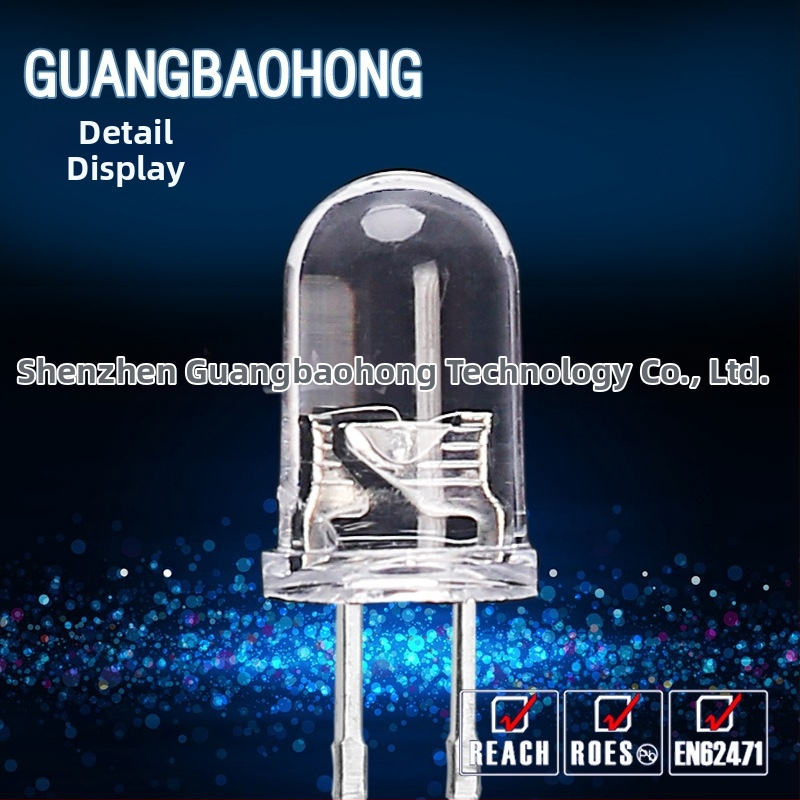 LED indikator diods ar apaļu galvu, 20 mA, 1.8–3.4 V, 0.06 W, San'an čips