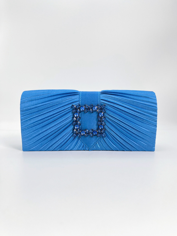 Női estélyi crossbody táska lánccal, selyemből készült, négyszögletes formájú, kemény szerkezet, fedett zárás