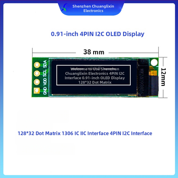 OLED displejový modul I2C, 128x32 bodová mriežka, 1306 IC, pre test tesnosti vzduchu, -40°C