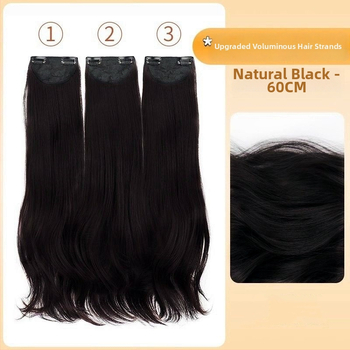 Trijų dalių mikro volų parūka su nematoma viršutine dalimi, ilgos garbanos, apimtis, ilgis 50–60 cm, karščiui atspari sintetinių pluoštų