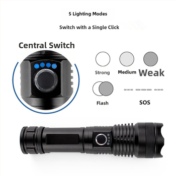 ONLYSTAR GS-9112 rankinis žibintuvas: 10W LED, 700 lm, 100–200 m nuotolis, IP54, 18650 akumuliatorius