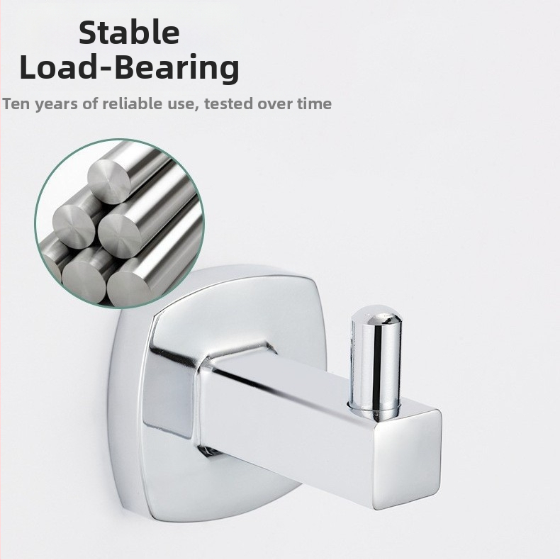 Cinko lydinio vonios kambario aksesuarų rinkinys su elektroplakavimu — šešių dalių rinkinys: rankšluosčio laikiklis, tualeto popieriaus laikiklis, muilo tinklelis; modernus minimalistinis stilius