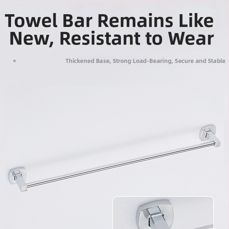 Cinko lydinio vonios kambario aksesuarų rinkinys su elektroplakavimu — šešių dalių rinkinys: rankšluosčio laikiklis, tualeto popieriaus laikiklis, muilo tinklelis; modernus minimalistinis stilius