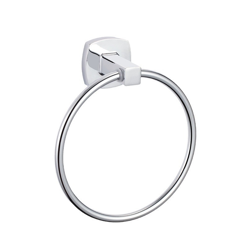 Set accesorii baie din aliaj de zinc cu placare electrolitică — șase piese: bară prosoape, suport hârtie igienică, plasă săpun; stil modern minimalist