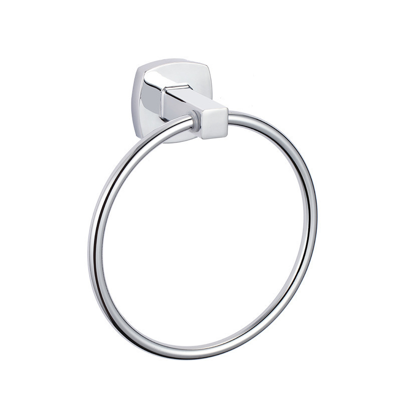 Set accesorii baie din aliaj de zinc cu placare electrolitică — șase piese: bară prosoape, suport hârtie igienică, plasă săpun; stil modern minimalist