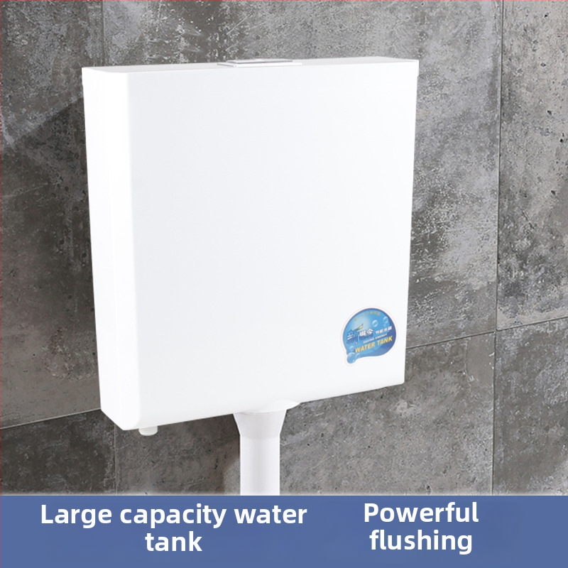 Sieninis klozeto plovimo bakelis — rankinis plovimas, plastikas, energiją taupantys, sieninis išleidimas, šiuolaikiškas minimalistinis stilius