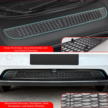 ABS YS-01 Centrinis tinklo įsiurbimo gaubtas ir vandens bakas, suderinama su 6 vietų Tesla atnaujintu Model Y/3/YL, nuimamas vabzdžių ekranas