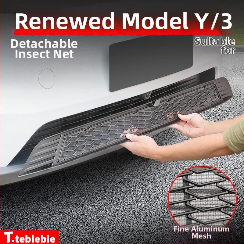 ABS YS-01 Centrinis tinklo įsiurbimo gaubtas ir vandens bakas, suderinama su 6 vietų Tesla atnaujintu Model Y/3/YL, nuimamas vabzdžių ekranas
