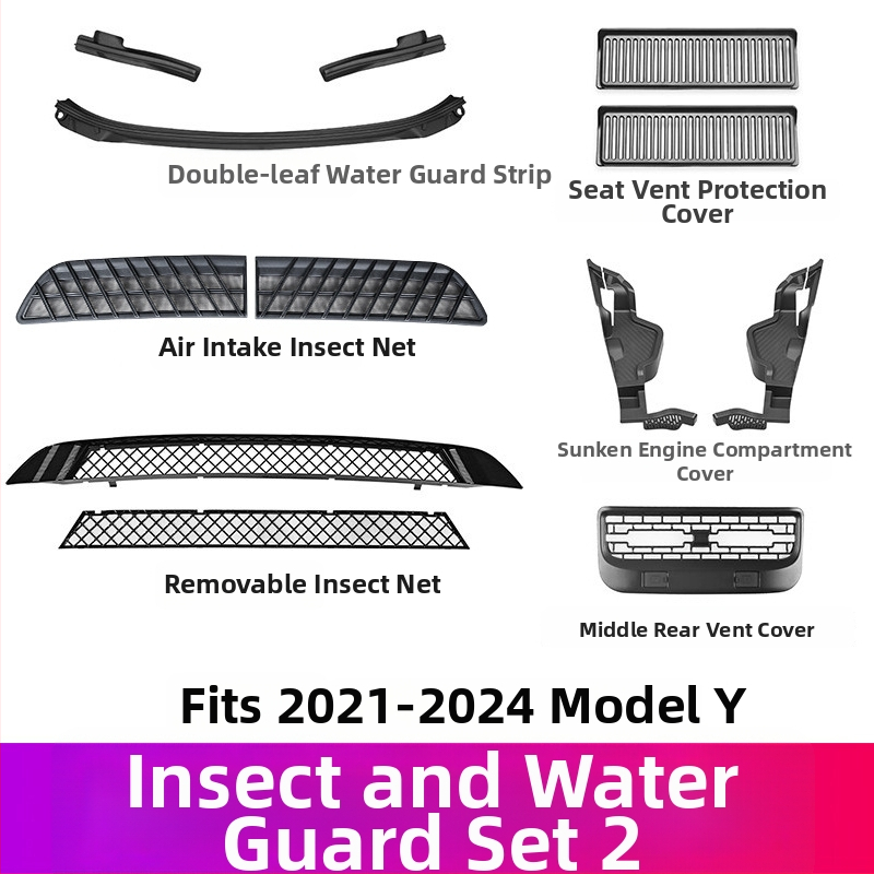 ABS YS-01 Centrinis tinklo įsiurbimo gaubtas ir vandens bakas, suderinama su 6 vietų Tesla atnaujintu Model Y/3/YL, nuimamas vabzdžių ekranas