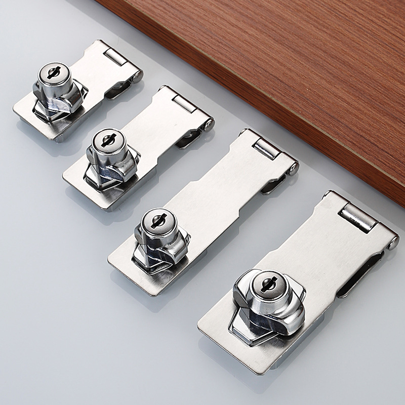 Nerūsavat terasest ja tsingi sulamust valmistatud sahtli lukk, mudel Lock plate, sobib arhiivikam kappidele, külmikutele, garderoobidele ja sahtlite kappidele