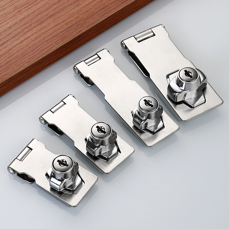 Nerūsavat terasest ja tsingi sulamust valmistatud sahtli lukk, mudel Lock plate, sobib arhiivikam kappidele, külmikutele, garderoobidele ja sahtlite kappidele