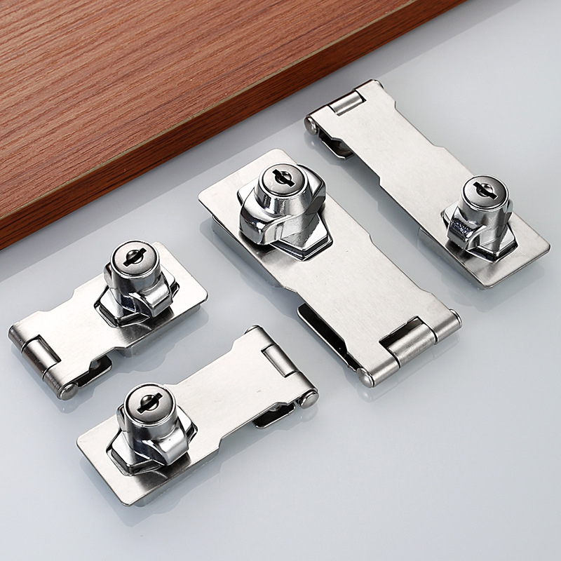 Nerūsavat terasest ja tsingi sulamust valmistatud sahtli lukk, mudel Lock plate, sobib arhiivikam kappidele, külmikutele, garderoobidele ja sahtlite kappidele