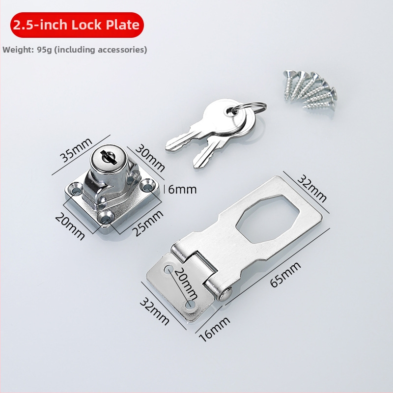 Nerūsavat terasest ja tsingi sulamust valmistatud sahtli lukk, mudel Lock plate, sobib arhiivikam kappidele, külmikutele, garderoobidele ja sahtlite kappidele