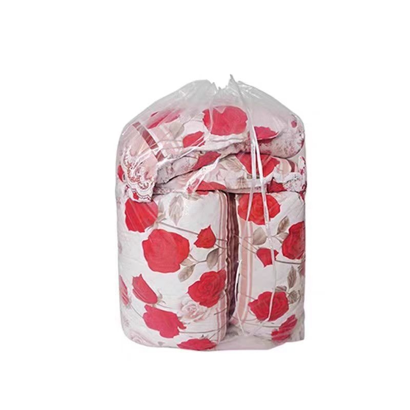 Sac de cuvertură din PE, model cilindric transparent, fără montaj, pentru mutare și depozitare a cuverturilor și a hainelor, stil modern minimalist