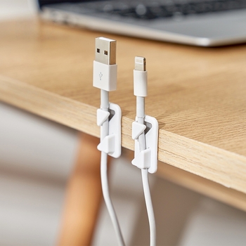 KM organizator de cabluri din plastic, autoadeziv, fără găuri, transparent, pentru cabluri optice și de rețea, stil japonez, potrivit pentru birou, dormitor și sufragerie