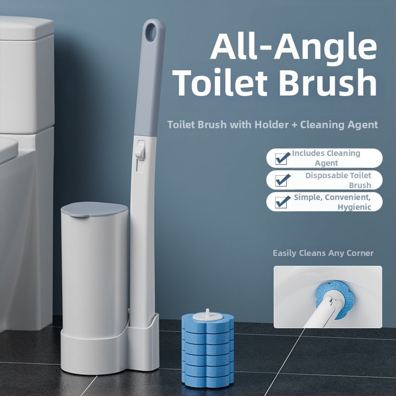 Vienkartinis tualeto šepetėlių rinkinys su keičiamomis galvutėmis, sieninis tvirtinimas be gręžimo, plastikas, šiuolaikiškas minimalistinis stilius, kilmė Zhejiang, logotipo spausdinimas