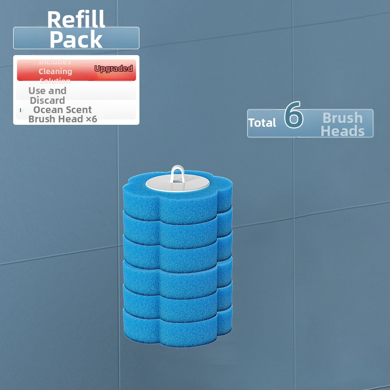 Vienkartinis tualeto šepetėlių rinkinys su keičiamomis galvutėmis, sieninis tvirtinimas be gręžimo, plastikas, šiuolaikiškas minimalistinis stilius, kilmė Zhejiang, logotipo spausdinimas