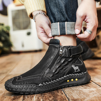 Μποτάκια Μάρτιν για εξωτερικούς χώρους – άνω μέρος από συνθετικό δέρμα (μικροϊφ), πάτος EVA, στρογγυλή μύτη, χαμηλό τακούνι 1–3 εκ, χειμερινά ορειβατικά μποτάκια