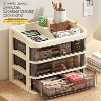 Stalo laikymo spintelė su stalčiais – PP medžiaga, paprastas modernus dizainas, montuojamas ant stalo