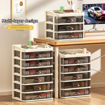 Stalo laikymo spintelė su stalčiais – PP medžiaga, paprastas modernus dizainas, montuojamas ant stalo