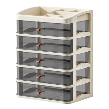 Stalo laikymo spintelė su stalčiais – PP medžiaga, paprastas modernus dizainas, montuojamas ant stalo