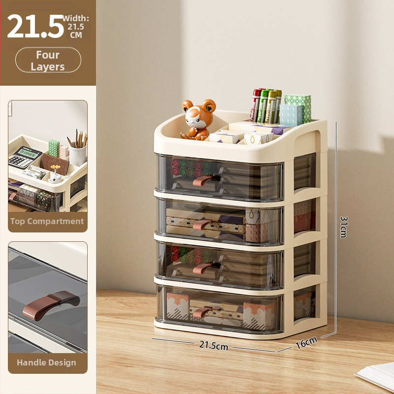 Stalo laikymo spintelė su stalčiais – PP medžiaga, paprastas modernus dizainas, montuojamas ant stalo