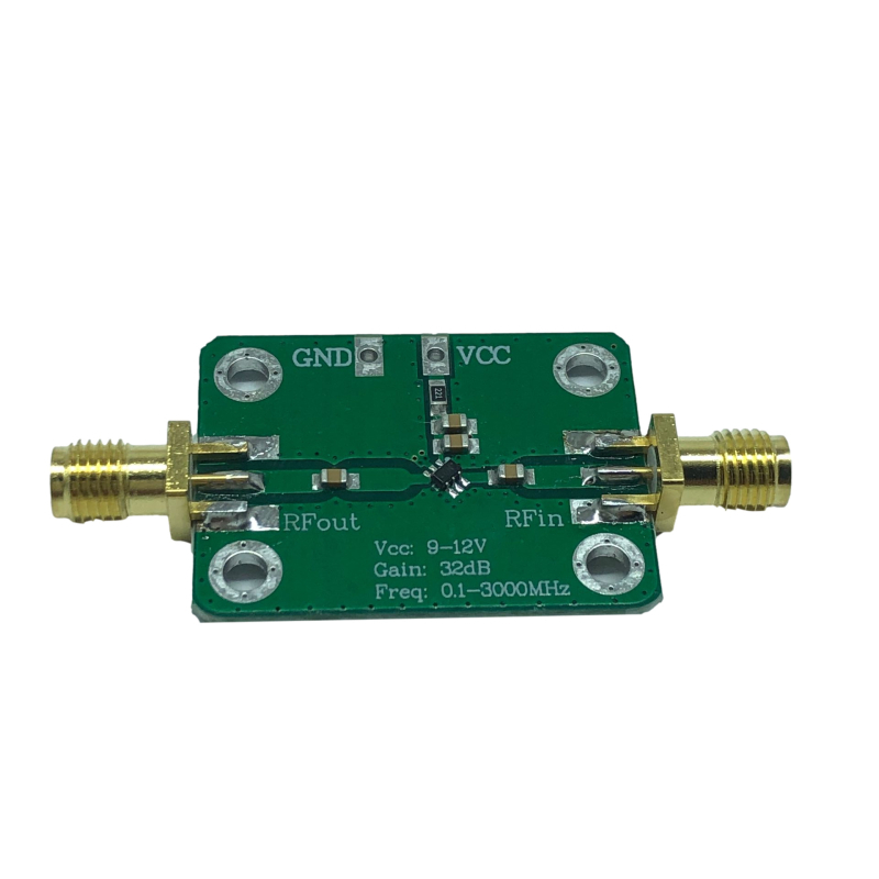 RF platus dažnių stiprintuvas su LNA, dažnių diapazonas 0.1–3000 MHz, 32 dB stiprinimas