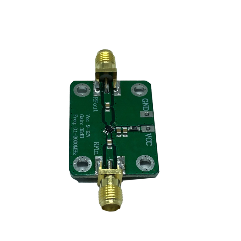 RF platus dažnių stiprintuvas su LNA, dažnių diapazonas 0.1–3000 MHz, 32 dB stiprinimas