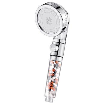 Slėginė filtruota dušos galva, ABS korpusas, filtravimas su dechloravimu ir neigiamais jonais, trijų srauto režimų, darbinė temperatūra 0–99°C