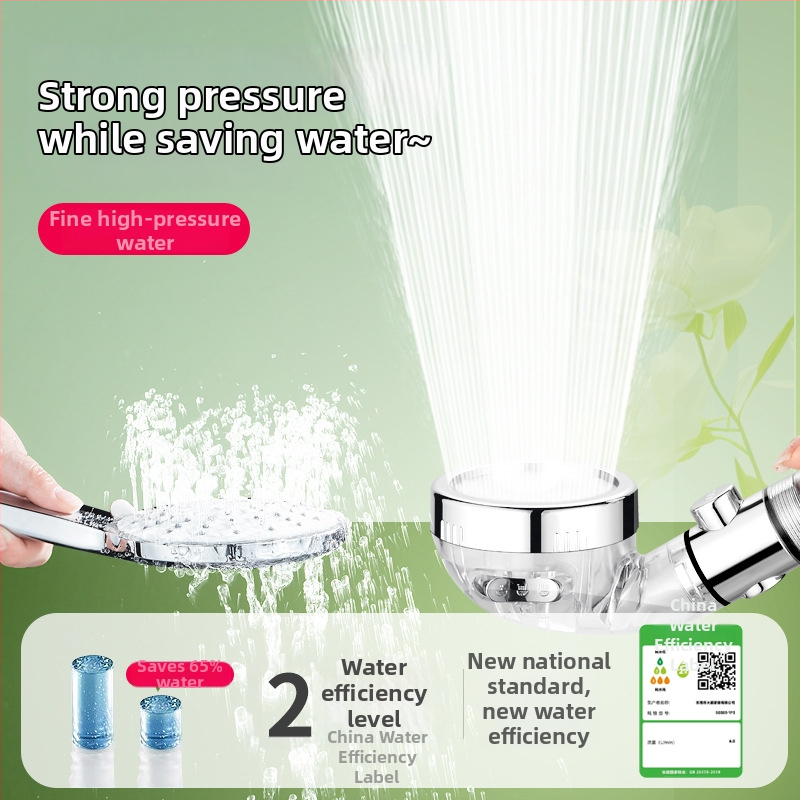 Survestatud filtreeritud duššipea, ABS-korpus, filtratsioon ja dekloratsioon negatiivsete ioonidega, kolm voolurežiimi, töötemperatuur 0–99°C