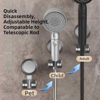 Boonen dušo laikiklis su judančiu siurbtuku ir lipnia baze, ABS medžiaga, šviesus prabangos stilius